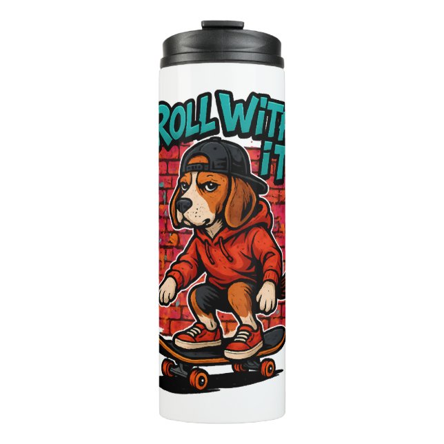 Bouteilles Isothermes Style de rue Beagle Skateboard Graffiti Art (Devant)
