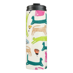 Bouteilles Isothermes Style rétro Fleur abstraite et illustration de cha