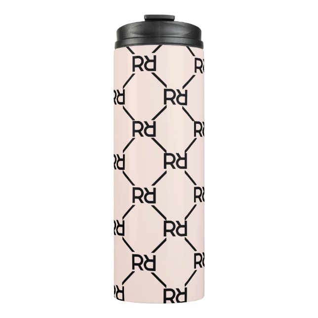 Bouteilles Isothermes Stylish rose moderne Girly Monogramme Initial Luxe (Devant)