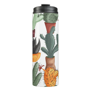 Bouteilles Isothermes Succulents, cactus : mignon motif floral.