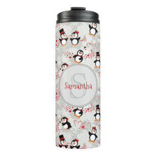Bouteilles Isothermes Sucre de canne Penguins de Noël Nom personnalisé