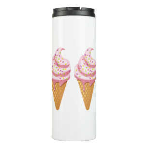 Bouteilles Isothermes sundae fraise en cône gaufre avec garniture