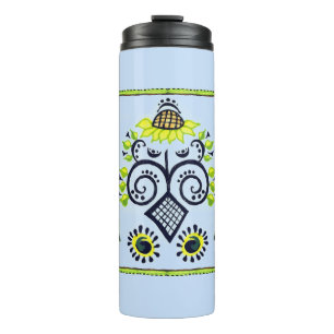 Bouteilles Isothermes Sunflower Folk Motif par Alexandra Cook