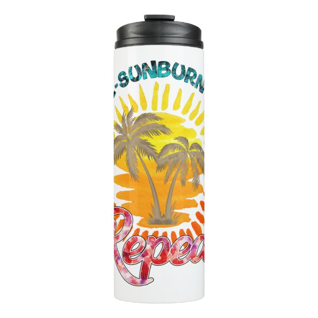 Bouteilles Isothermes Sunrise-Sunburn-Sunset-Repeat | Palmiers d'or (Devant)