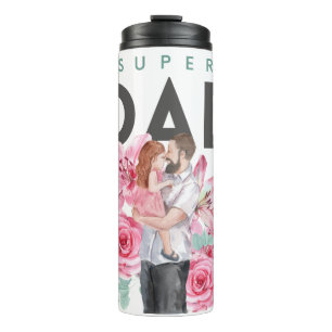 Bouteilles Isothermes Super Papa Floral Aquarelle Thermique Tumbler