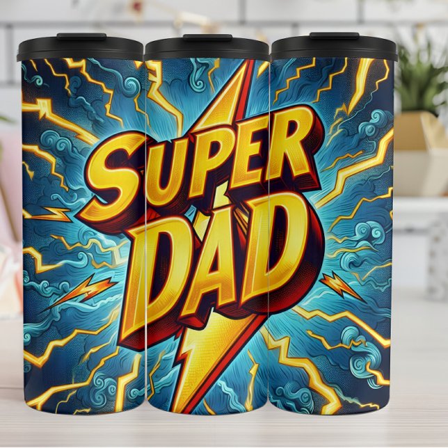 Bouteilles Isothermes Super Papa : La foudre, hommage héroïque (Créateur téléchargé)