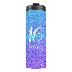 Bouteilles Isothermes Sweet 16 Turquoise Parties scintillant violet Épe