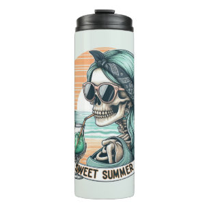 Bouteilles Isothermes Sweet Summer Skeleton Retro Sunset Design