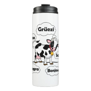 Bouteilles Isothermes Swiss Cow Grüezi Bonjour Ciao Suisse Voyage