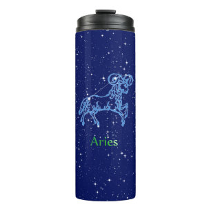 Bouteilles Isothermes Symbole Aries Constellation et Zodiac avec étoiles