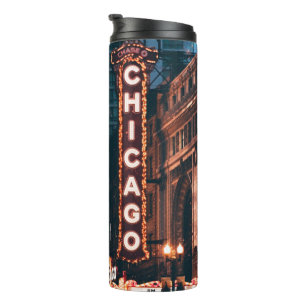 Bouteilles Isothermes SYMBOLE Chicago Illinois Neon À La Nuit