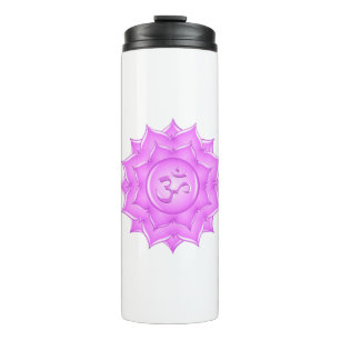 Bouteilles Isothermes Symbole de l'Om de Lotus en verre rose Dessin