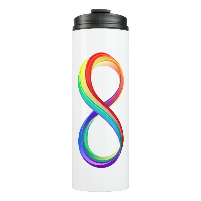 Bouteilles Isothermes Symbole d'infinité arc-en-ciel stratifié (Devant)