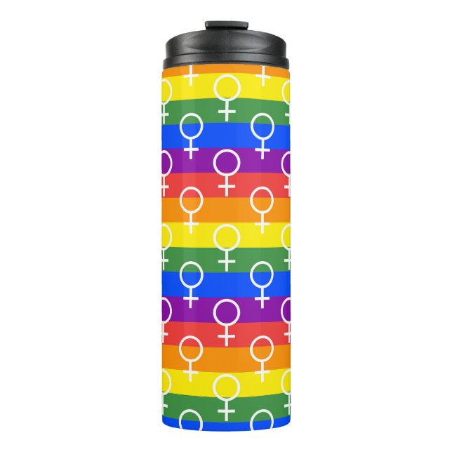 Bouteilles Isothermes Symbole féminin Motif arc-en-ciel (Devant)