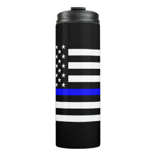 Bouteilles Isothermes Symbole mince ligne bleue US Drapeau design graphi