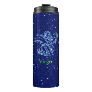 Bouteilles Isothermes Symbole Virgo Constellation et Zodiac avec étoiles