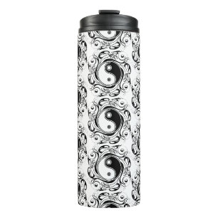 Bouteilles Isothermes Symbole Yin & Yang Tatouage Noir et Blanc