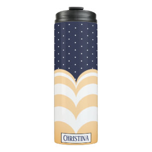 Bouteilles Isothermes Tan Scallops & Pois modernes avec nom