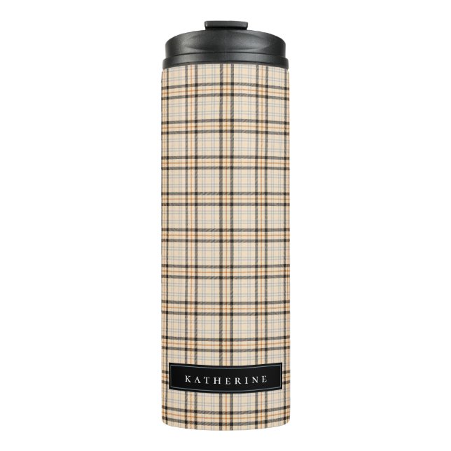 Bouteilles Isothermes Tan Tartan Plaid Motif (Devant)