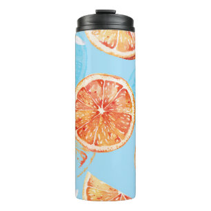 Bouteilles Isothermes Tangerines Aquarelle : Bleu Tissu Luxueux