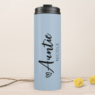 Bouteilles Isothermes Tantes Coeur mignonne Personnalisé Dusty Blue
