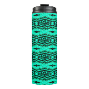 Bouteilles Isothermes Tapis persan ikat vert clair. Ethnique