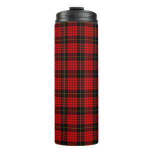 Bouteilles Isothermes Tartan Écossais Clan MacQueen Rouge Noir à carreau