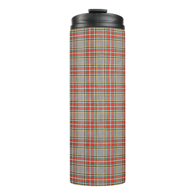Bouteilles Isothermes Tartan écossais : motif rouge-vert-jaune. (Devant)
