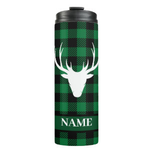 Bouteilles Isothermes Tartan écossais vert Buffalo Plaid