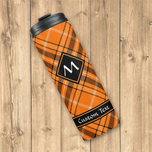 Bouteilles Isothermes Tartan orange d'Halloween