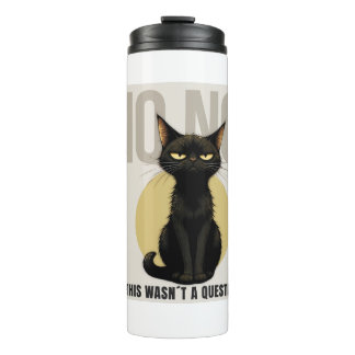 Bouteilles Isothermes Tasse de café avec un mème de chat noir drôle