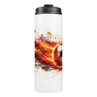 Bouteilles Isothermes Tasse de café graphique animée de football enflamm