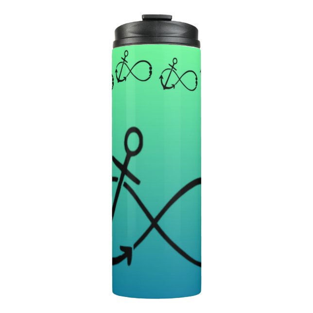 Bouteilles Isothermes Tasse de culbuteur d'Ancre, d'infini et de (Devant)