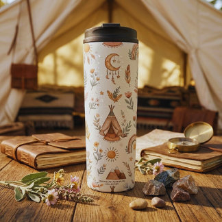 Bouteilles Isothermes Tasse de voyage Bohème Tipi Aventure en Forêt