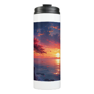 Bouteilles Isothermes Tasse de voyage Coucher de soleil océanique vibran