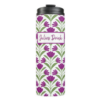 Bouteilles Isothermes Tasse de voyage florale rétro violette | Botanique
