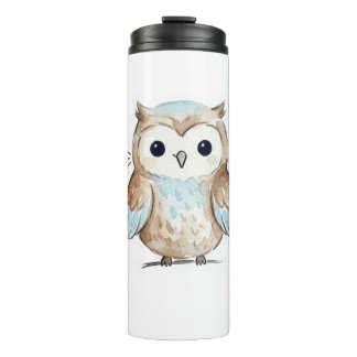Bouteilles Isothermes Tasse de voyage thermique Chouette aquarelle migno