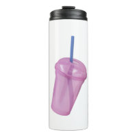 Tasse en plastique vide avec paille
