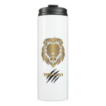 Tasse graphique Lion Or & Noir