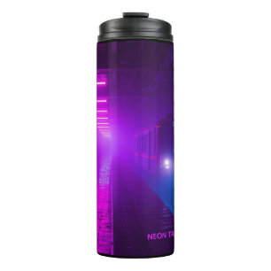 Bouteilles Isothermes Tasse Neon Subway Vaporwave – Café Rétro Cyberpunk