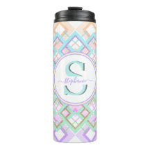 Tasse personnalisée avec monogramme pastel, cadeau