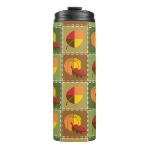 Bouteilles Isothermes Tasse thermique à motif de courtepointe d'automne