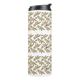 Bouteilles Isothermes Tasse Thermique à Motif de Feuille Botanique