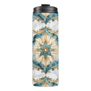 Bouteilles Isothermes Tasse Thermique à Motif de Tapisserie Cerulean Blo