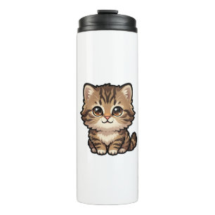Bouteilles Isothermes Tasse Thermique avec Chat Mignon Brun Tabby