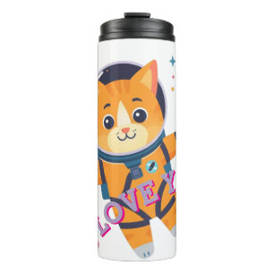 Bouteilles Isothermes Tasse Thermique Chat Astronaute "Je T'Aime"