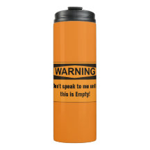 Tasse thermique de voyage de café d'avertissement