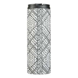 Bouteilles Isothermes Tasse thermique en tricot argyles blancs