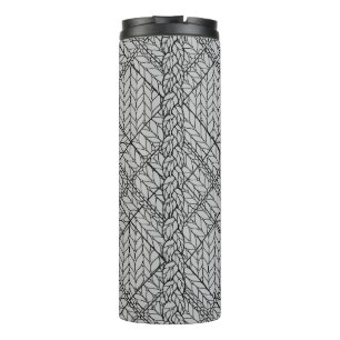Bouteilles Isothermes Tasse thermique en tricot argyles gris