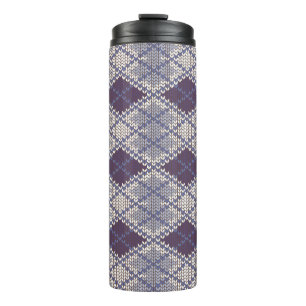 Bouteilles Isothermes Tasse thermique en tricot argyll prune